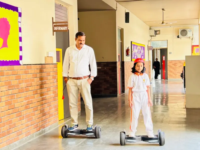 Students enjoying a hoverboard session