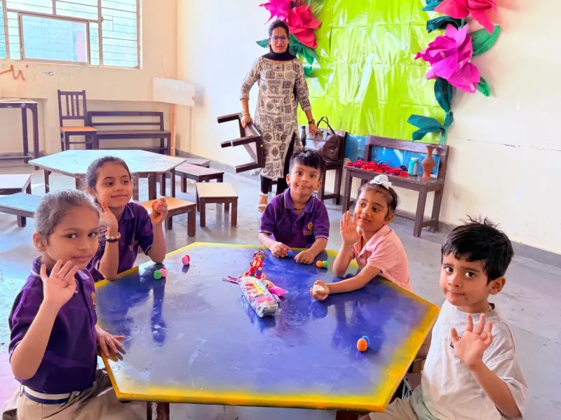 Group art and craft class