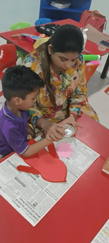Early-years learner exploring a hands-on activity