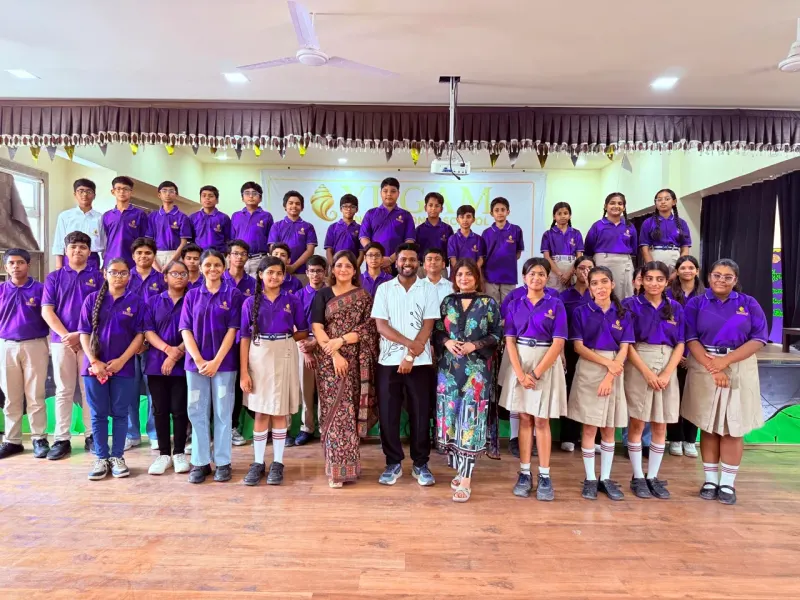 A large group of Yugam students at an event